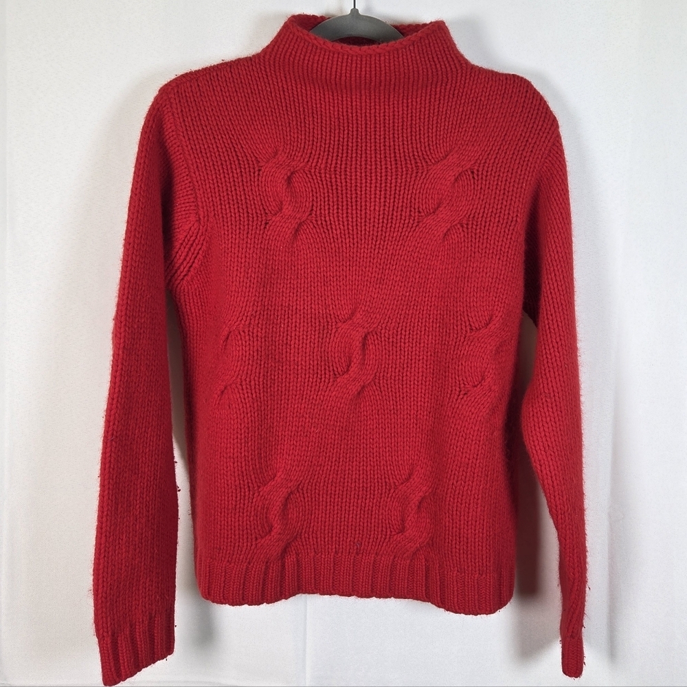 Pendleton Originals Lambs Wool / Angora Rabbit Red Knit Mock Neck Sweater Medium
